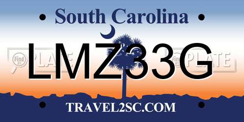 LMZ33G South Carolina License Plate