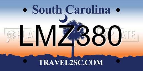 LMZ380 South Carolina License Plate