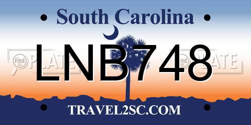 LNB748 South Carolina License Plate