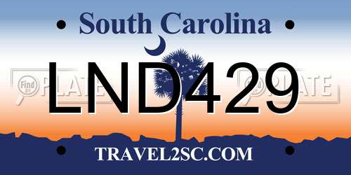 LND429 South Carolina License Plate