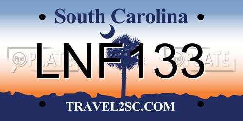 LNF133 South Carolina License Plate
