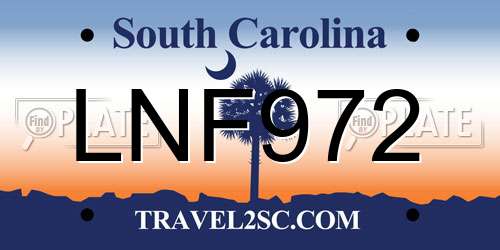 LNF972 South Carolina License Plate