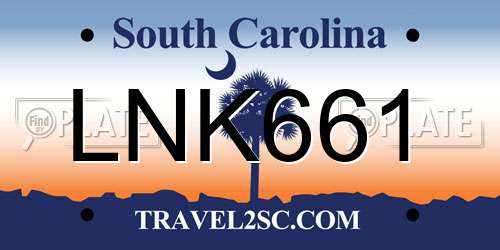 LNK661 South Carolina License Plate