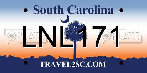 LNL171 South Carolina License Plate