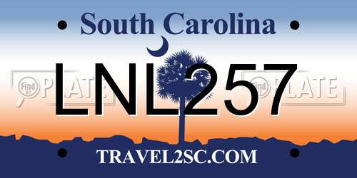 LNL257 South Carolina License Plate