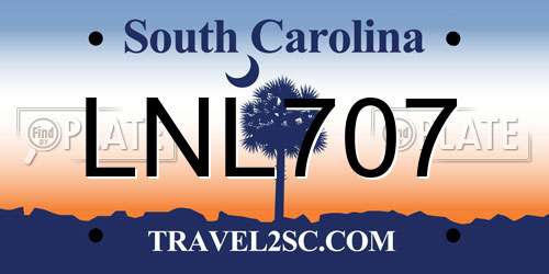 LNL707 South Carolina License Plate