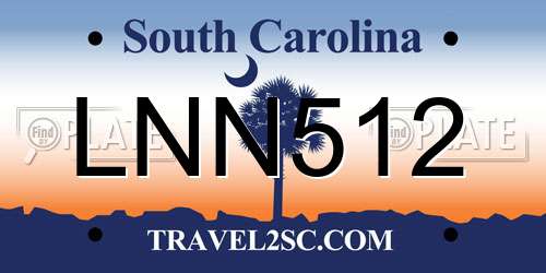 LNN512 South Carolina License Plate