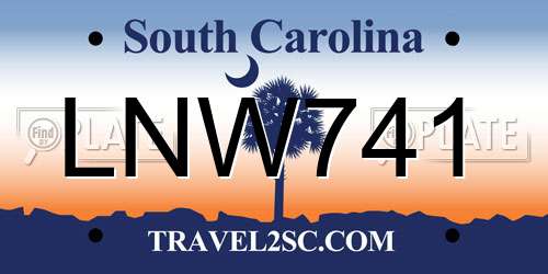 LNW741 South Carolina License Plate