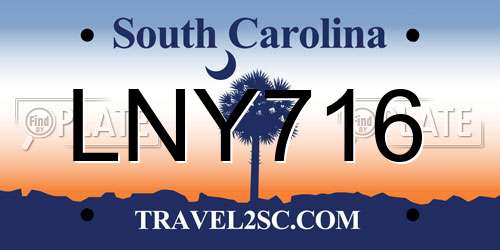 LNY716 South Carolina License Plate