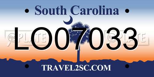 LO07033 South Carolina License Plate