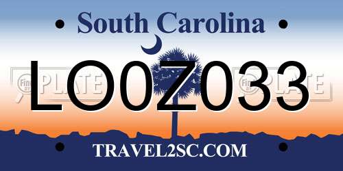 LO0Z033 South Carolina License Plate