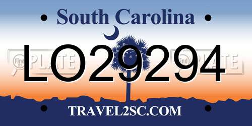 LO29294 South Carolina License Plate