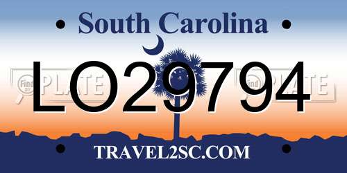 LO29794 South Carolina License Plate