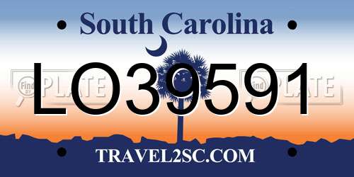 LO39591 South Carolina License Plate