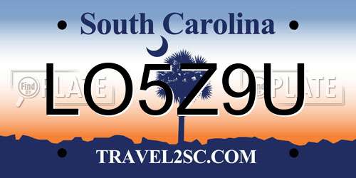 LO5Z9U South Carolina License Plate