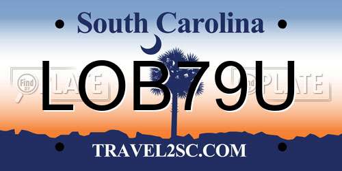 LOB79U South Carolina License Plate