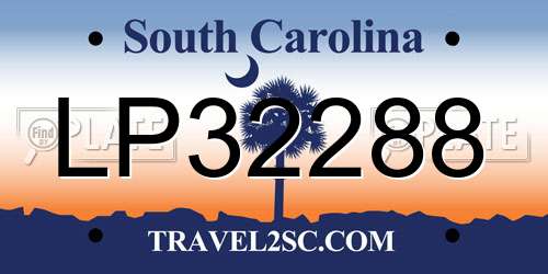 LP32288 South Carolina License Plate