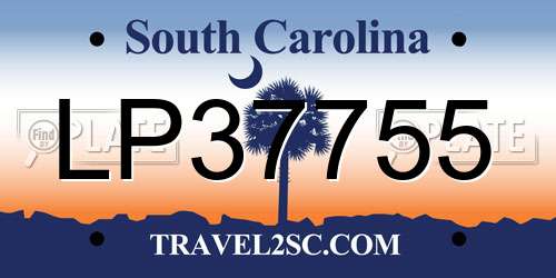 LP37755 South Carolina License Plate