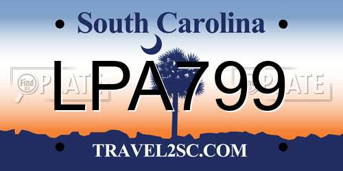 LPA799 South Carolina License Plate