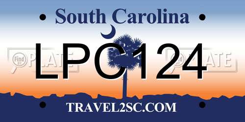 LPC124 South Carolina License Plate