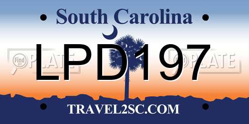 LPD197 South Carolina License Plate