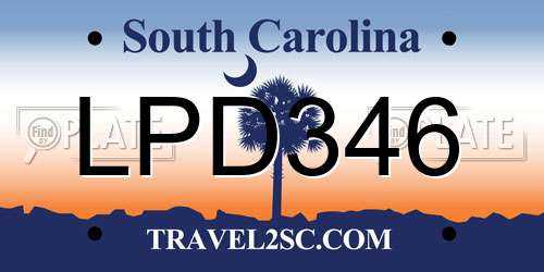 LPD346 South Carolina License Plate