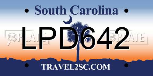 LPD642 South Carolina License Plate