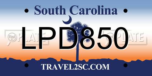 LPD850 South Carolina License Plate