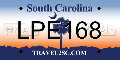 LPE168 South Carolina License Plate