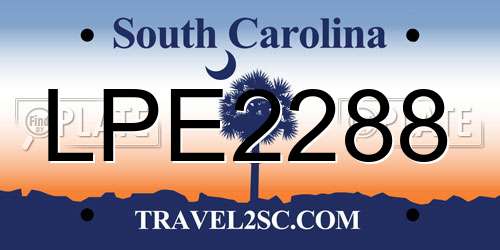 LPE2288 South Carolina License Plate