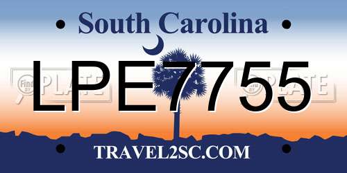 LPE7755 South Carolina License Plate