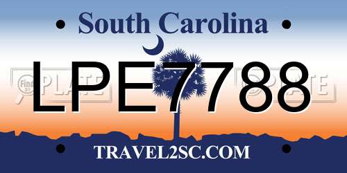 LPE7788 South Carolina License Plate