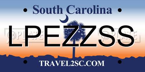 LPEZZSS South Carolina License Plate
