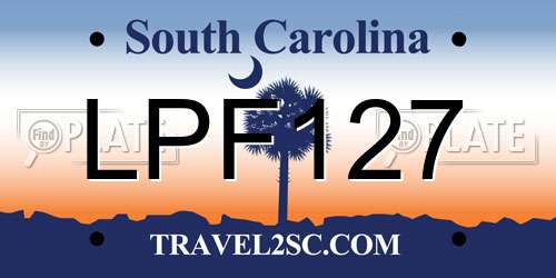 LPF127 South Carolina License Plate