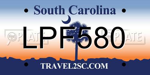 LPF580 South Carolina License Plate