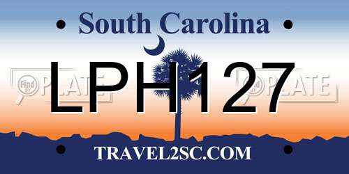 LPH127 South Carolina License Plate