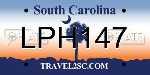 LPH147 South Carolina License Plate