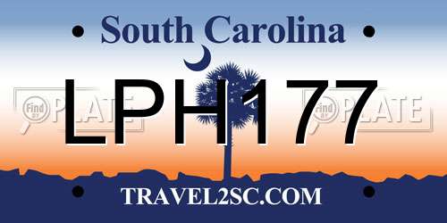LPH177 South Carolina License Plate