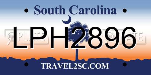 LPH2896 South Carolina License Plate