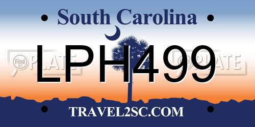 LPH499 South Carolina License Plate