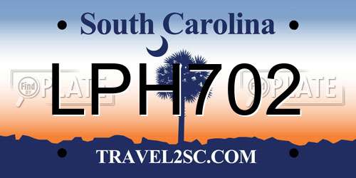 LPH702 South Carolina License Plate