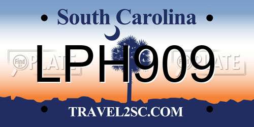 LPH909 South Carolina License Plate