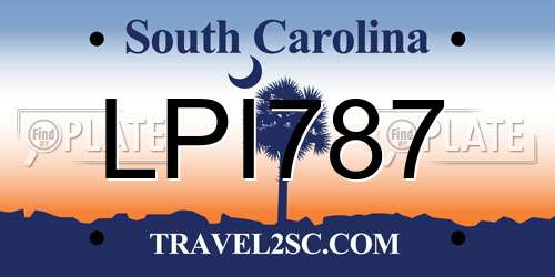 LPI787 South Carolina License Plate