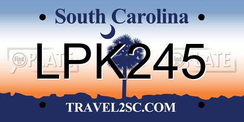LPK245 South Carolina License Plate