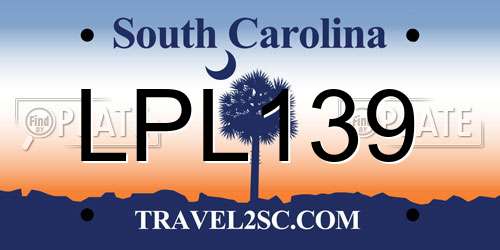 LPL139 South Carolina License Plate