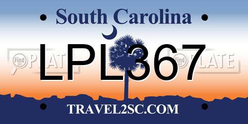 LPL367 South Carolina License Plate
