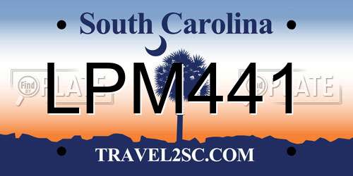 LPM441 South Carolina License Plate