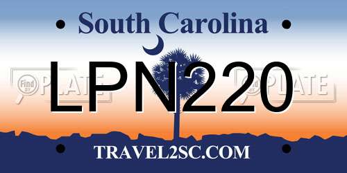LPN220 South Carolina License Plate
