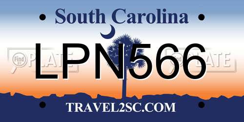 LPN566 South Carolina License Plate