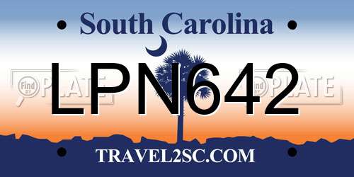 LPN642 South Carolina License Plate